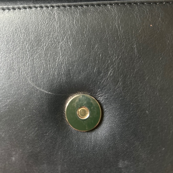 Versace Collecting Navy Genuine Leather Gold Chain Handbag Shoulder Bag - Picture 16 of 16